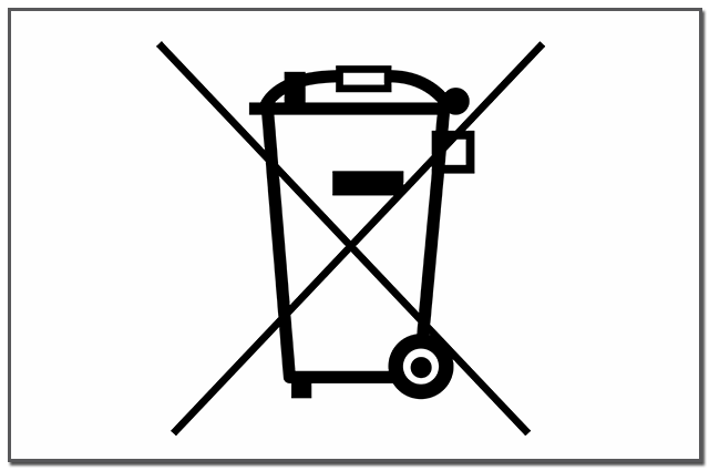 Durchgestrichene Mülltonne
