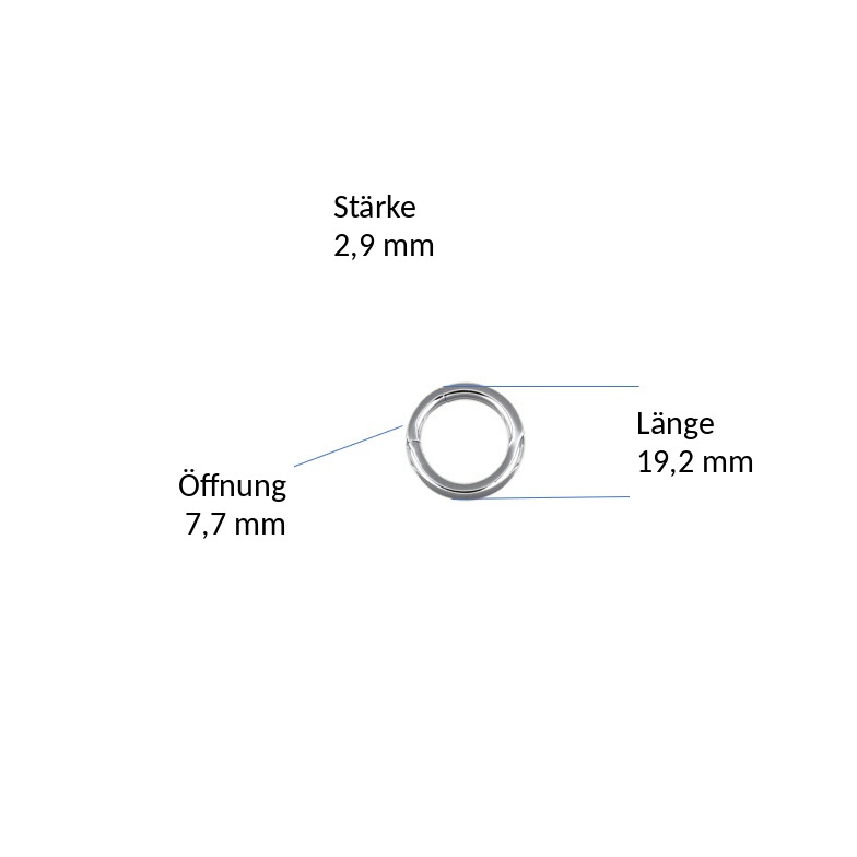 Ketten-Clip Silber 925/-, rund ca. Ø 20mm