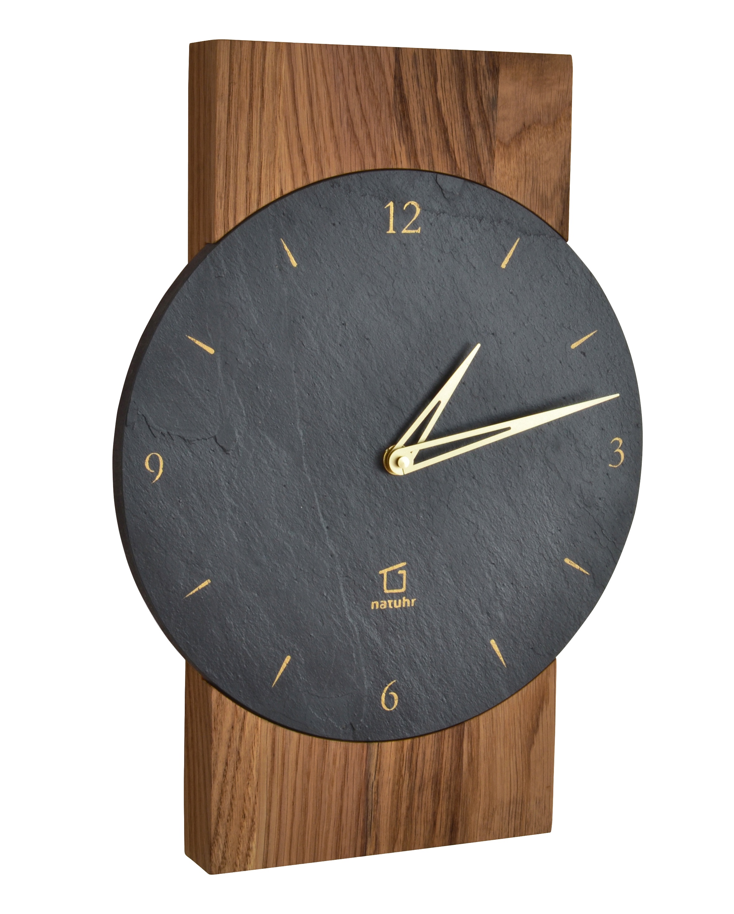 AMS natuhr Funk-Wanduhr Steineiche, Eiche dunkel F4000D