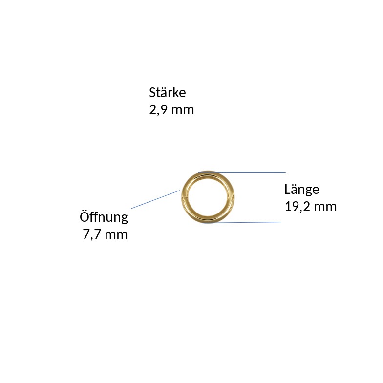 Ketten-Clip Silber 925/- gelb, rund Ø 20mm