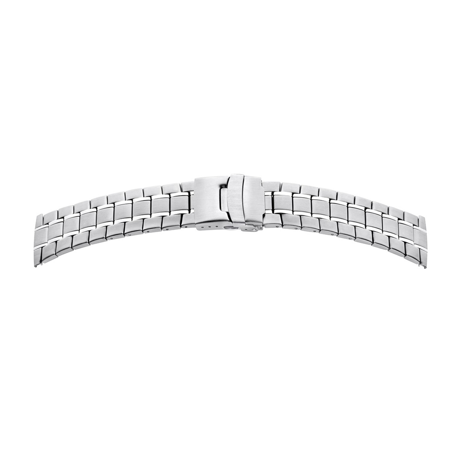 Metallband Edelstahl 22-22mm massiver Loook, 3-Falt-Schließe mit Sicherheitsbügel und 2 Drücker n