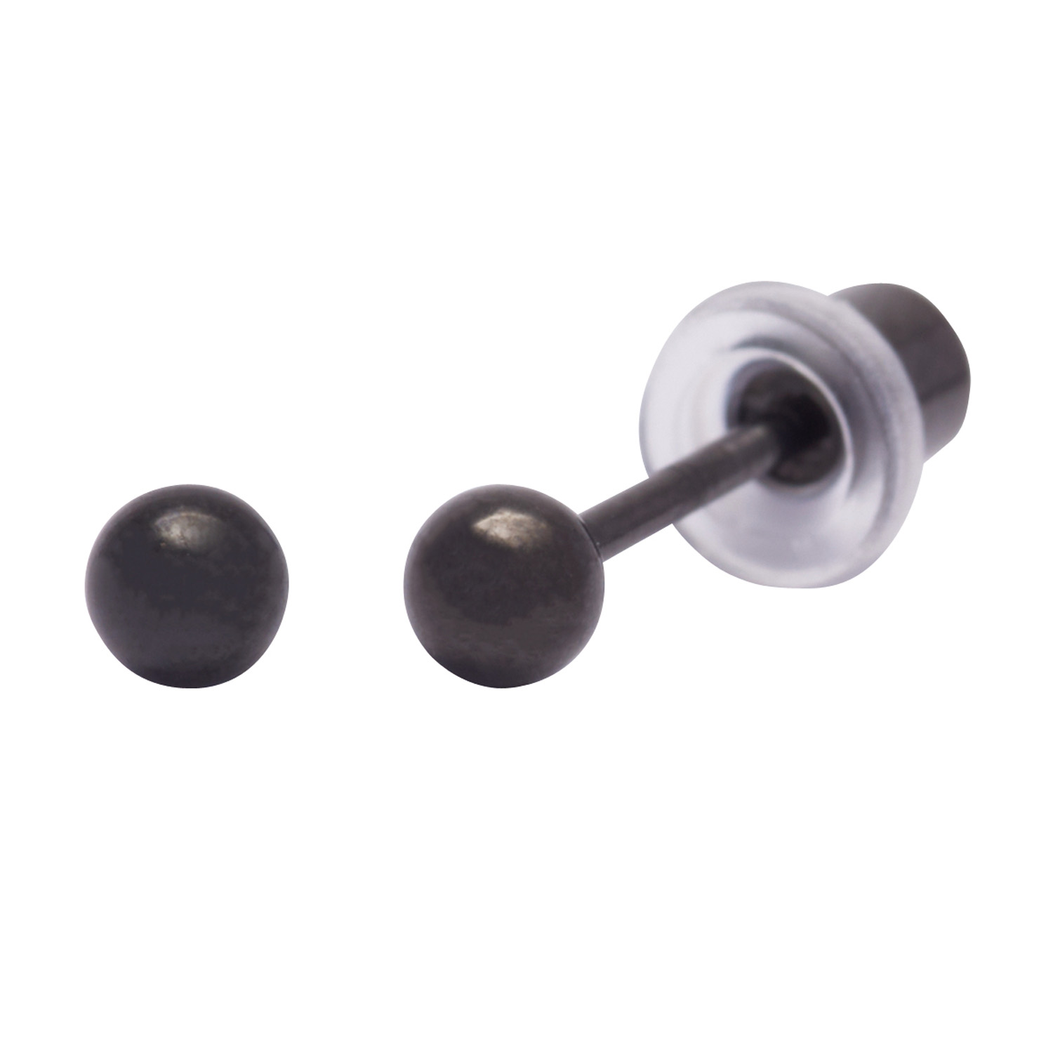 Ohrlino Erstohrstecker Kugel schwarz 3mm