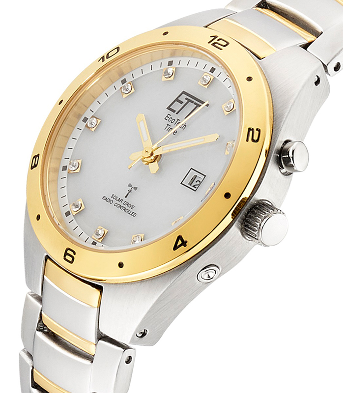 Eco Tech Time Solar Drive Funk Altai Damenuhr - ELS-11444-11M - Lieferung inklusive Ladelampe