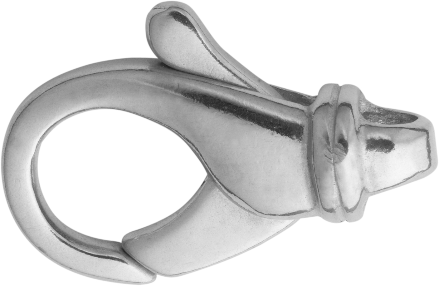 Karabiner gewölbt Silber 925/- 20,00mm gegossen Öse quer