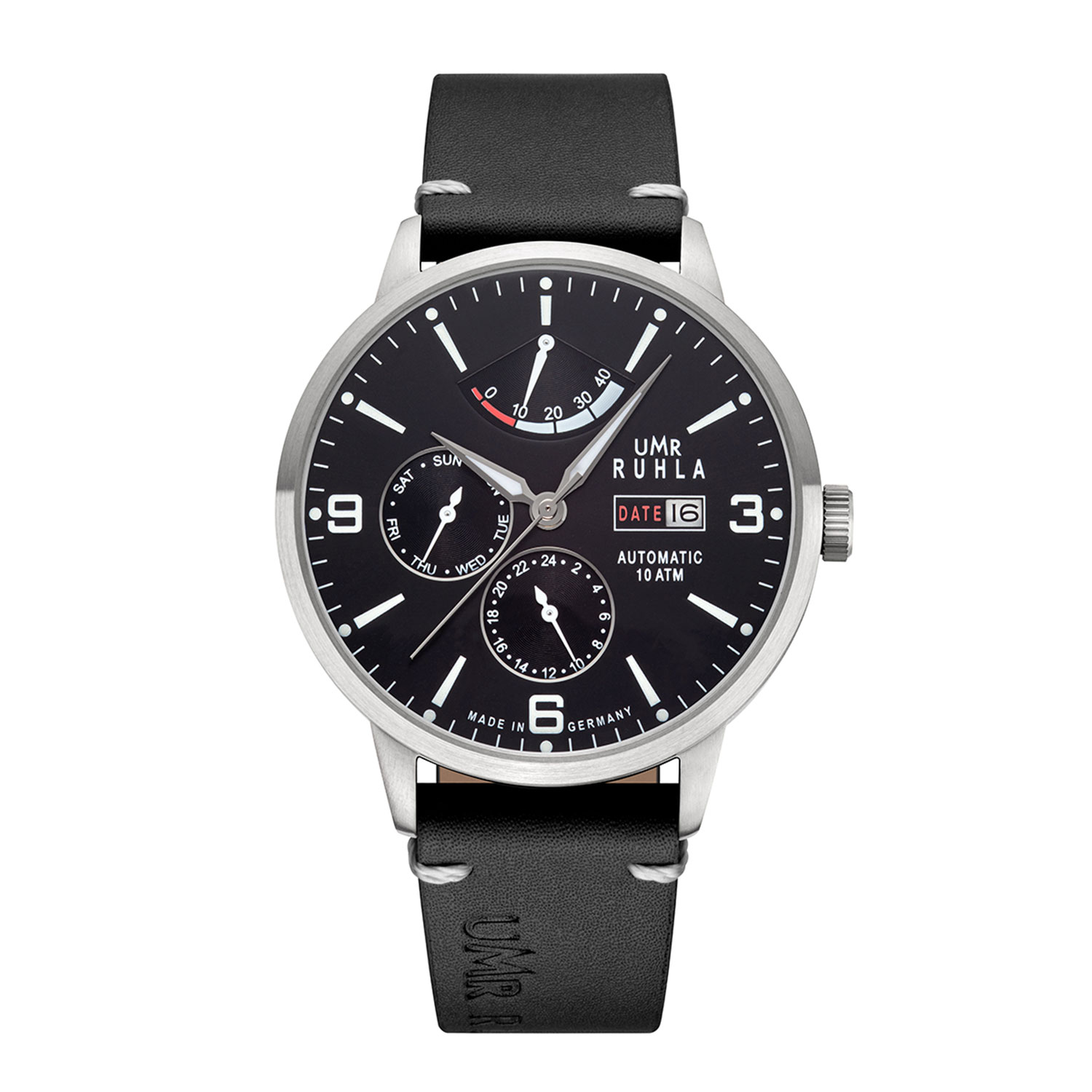 Uhren Manufaktur Ruhla - automatic watch with power reserve - black - made in Germany