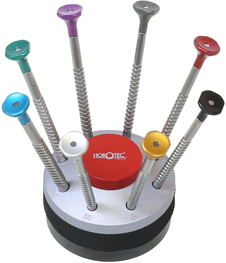 Schraubendreher-Sortiment auf Drehsockel Horotec