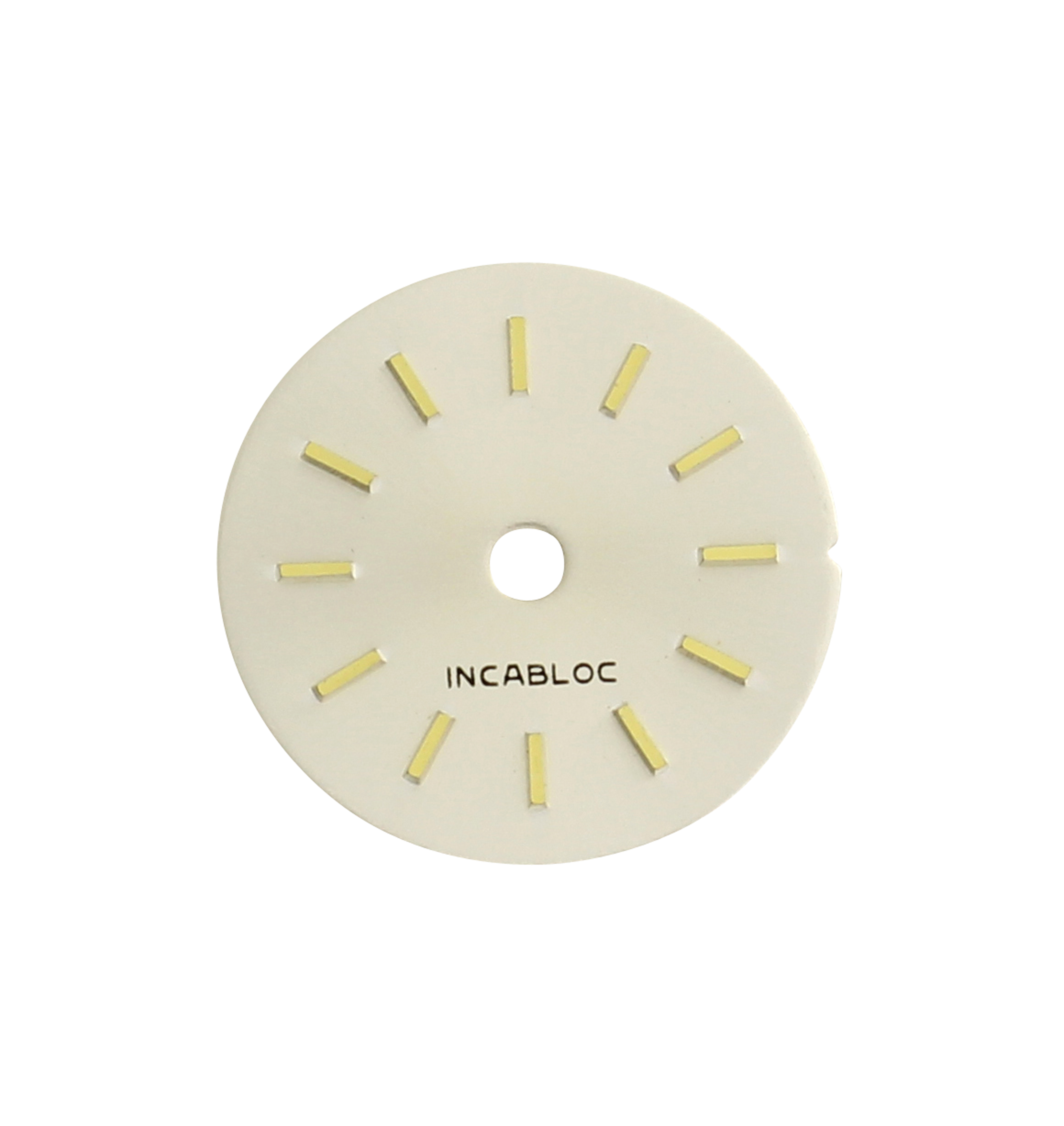 Dial ETA 2412 Ø 13.5, silver, yellow wedges