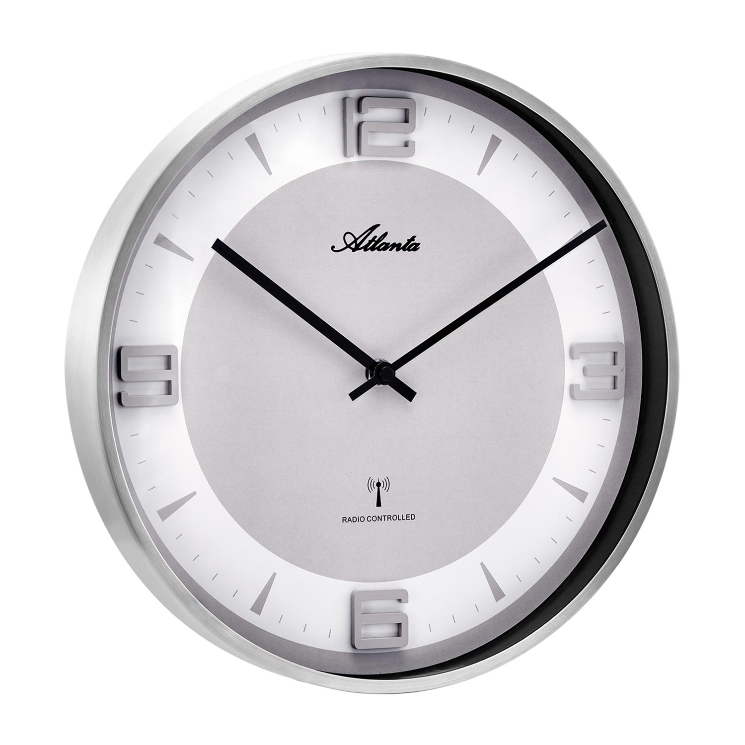 Atlanta 4531/19 radio controlled wall clock silver