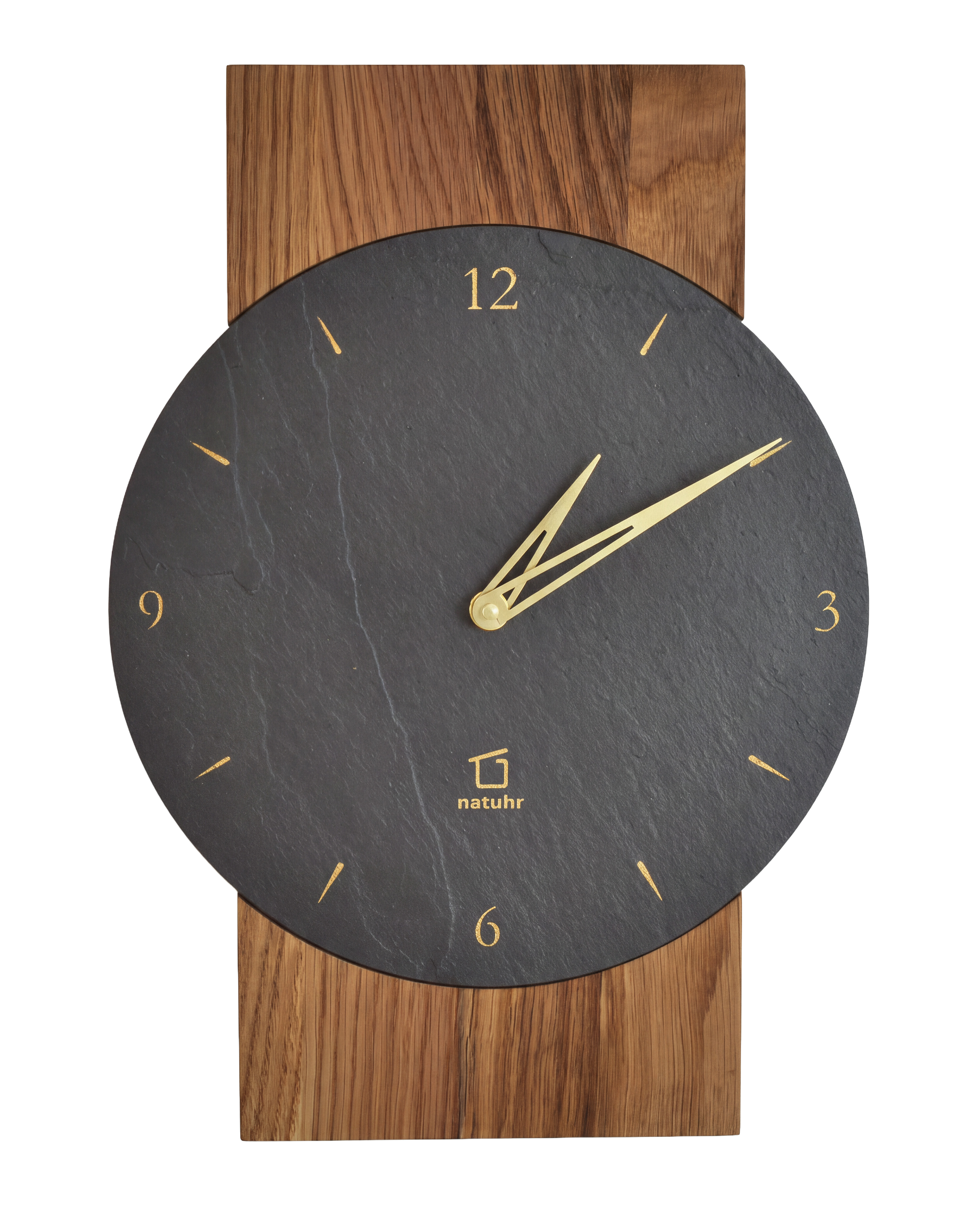 AMS natuhr Funk-Wanduhr Steineiche, Eiche dunkel F4000D