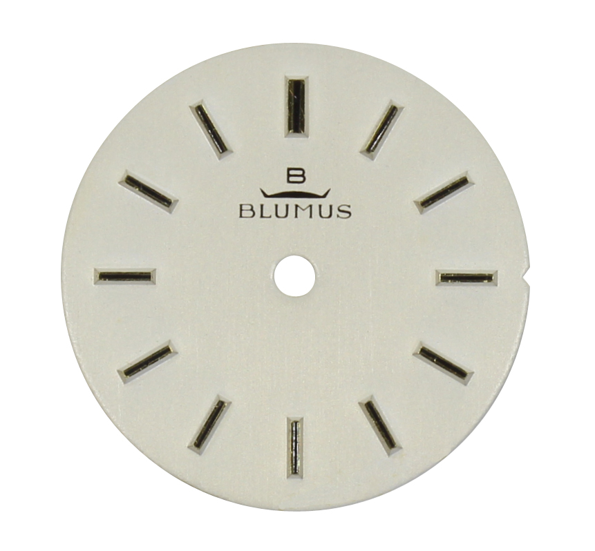 Dial ø 19 mm white, yellow/black hour markers