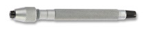 Mandrin à tête ronde, manche chromé, avec 2 pinces en acier trempé, ouverture de 0.50 à 1 mm et de 1 à 1.50 mm, longueur 90 mm