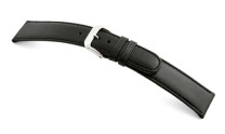 Bracelet-montre en cuir Phoenix 20mm noir lisse