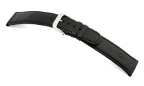 Leather strap Dundee 20mm black with ostrich grain