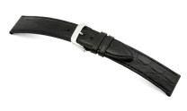 Lederband Bahia 18mm schwarz mit Krokodillederprägung