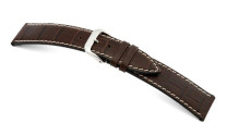 Bracelet-montre en cuir Saboga 12mm moka avec marque d'alligator