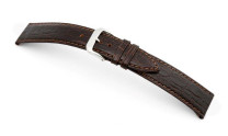 Bracelet-montre en cuir Bahia 18mm moka avec marque de crocodile