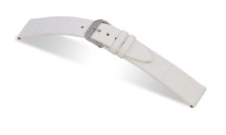 Bracelet-montre en cuir Charleston 20mm blanc avec marque d'alligator