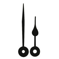 Zeigerpaar für Quarzuhren Birne schwarz poliert Minutenzeiger-L:40mm