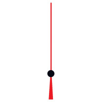 Trotteuse pour mouvements de pile, fil rouge/noir, L. d'aiguille: 100mm