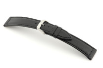 Bracelet-montre en cuir Laguna 18mm noir imperméable