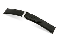 SELVA leather strap for easy changing 22mm black with seam - MADE IN GERMANY