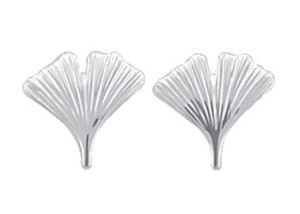 Ear studs silver 925/- ginkgo leaf