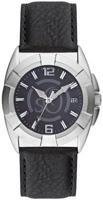 s.Oliver bracelet-montre en cuir noir SO-2044-LQ