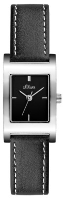 s.Oliver bracelet-montre en cuir noir SO-1936-LQ