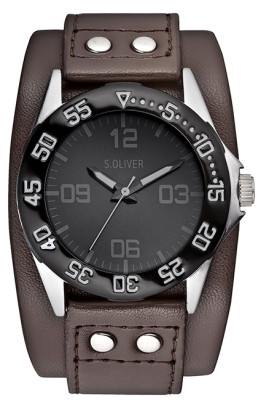 s.Oliver bracelet-montre PU plastique brun SO-2519-LQ