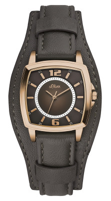 s.Oliver bracelet-montre en cuir brun SO-2904-LQ