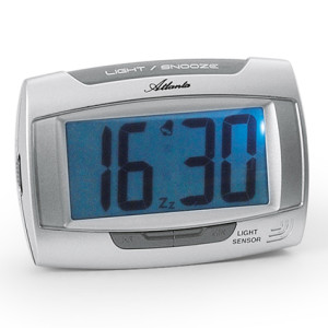 Atlanta 1669/19 silver Alarm Clock Quartz with light sensor