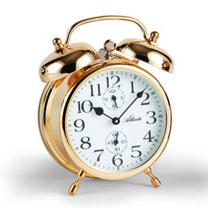 Atlanta 1058/9 gold Mechanical Double Bell Alarm Clock