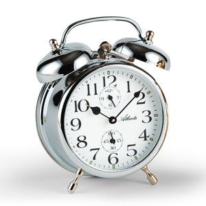 Atlanta 1058/19 silver Mechanical Double Bell Alarm Clock