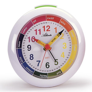 Atlanta 1265/0 white Quartz alarm clock with top button