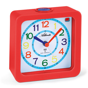 Atlanta 1853/1 red radio controlled alarm clock with time teaching dial