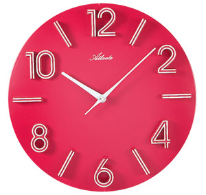 Atlanta 4397/1 rouge horloge murale de designer