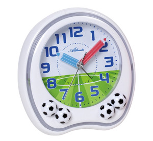 Atlanta 1719/5, white, table alarm clock with children's motif