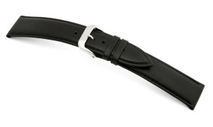 Bracelet-montre en cuir Arezzo 10mm noir, lisse