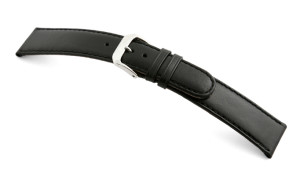 Bracelet-montre en cuir Phoenix 10mm noir lisse