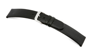 Bracelet-montre en cuir Santa Cruz 10mm noir avec marque de lézard de Teju