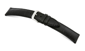 Leather strap Jackson 16mm black with alligator imprinting