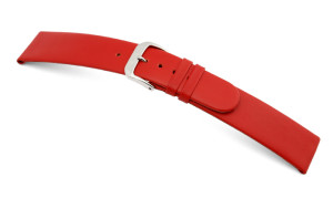 Leather strap Merano 8mm red smooth