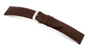Bracelet-montre en cuir Arezzo 10mm moka, lisse