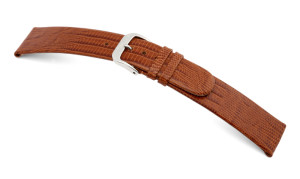 Leather strap Santa Cruz 10mm cognac with Teju lizard imprinting