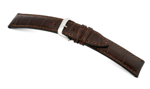Leather strap Jackson 16mm mocha with alligator imprinting