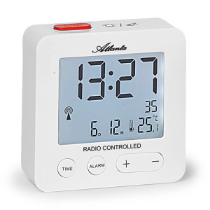Atlanta 1882/0 white RC Alarm clock, Touch sensor