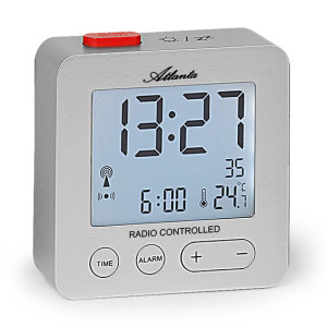 Atlanta 1882/19 silver RC Alarm clock, Touch sensor