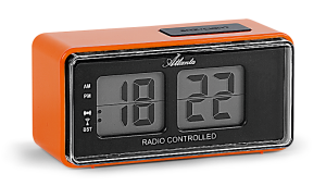 Atlanta 1881/12 orange Alarm Clock radio controlled RETRO