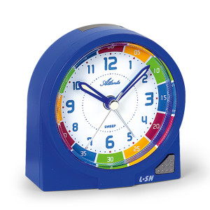 Atlanta 1937/5 blue Quartz Alarm Clock, sweeping second