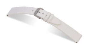 Leather strap Charleston 12mm white with Alligator imprint